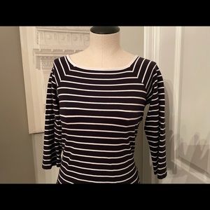 French Connection 3/4 sleeve stretchy dress navy